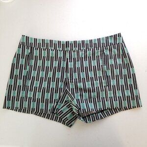 Gap 6 Chino Shorts‎ Flat front black white green geometric faux pockets